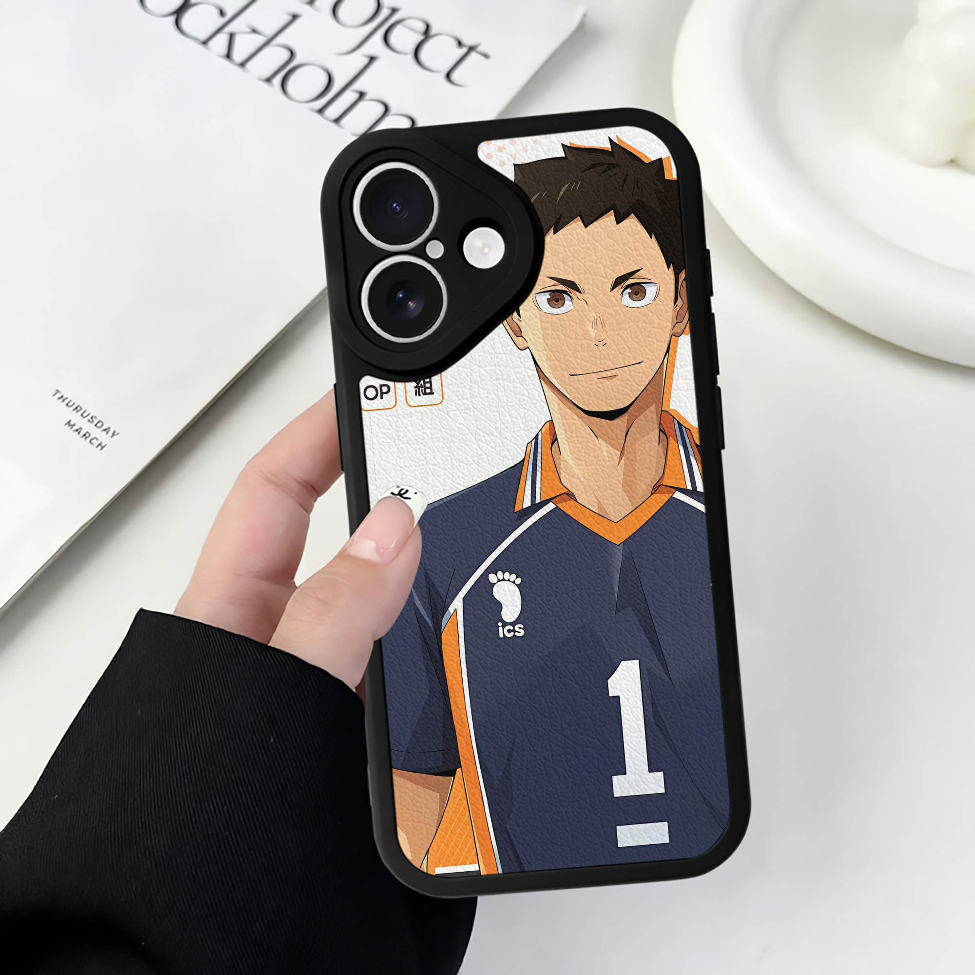 （画像用） ハイキュー!! Haikyu!! 【iPhone 16シリーズ対応】シリコンスマホケース（レザー調） 材質：シリコン